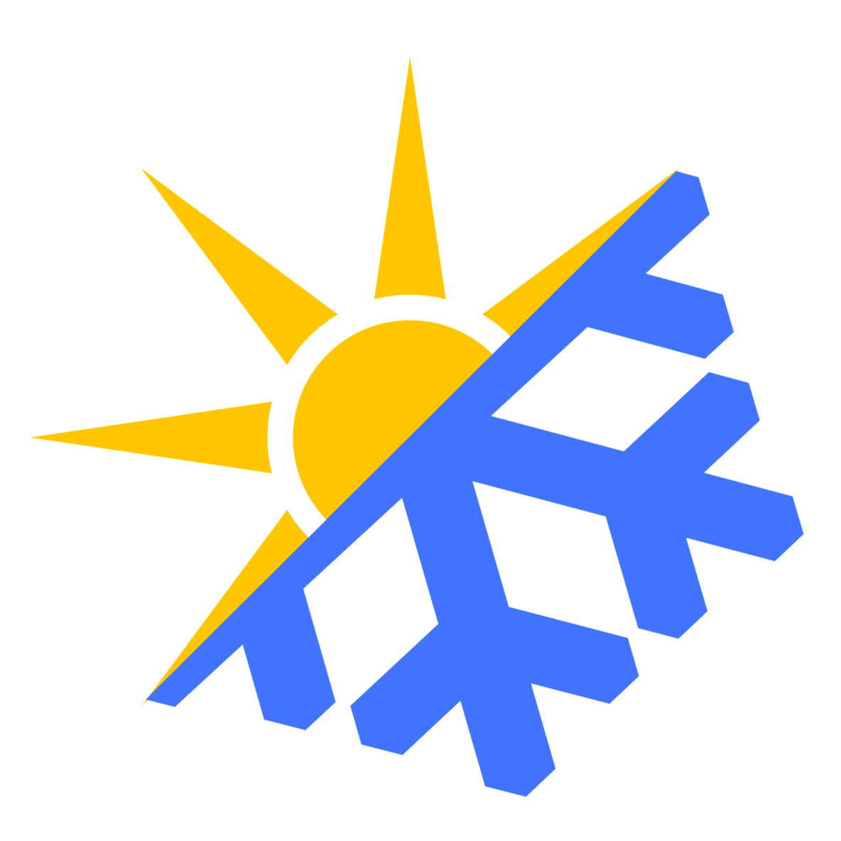 Sun and snowflake